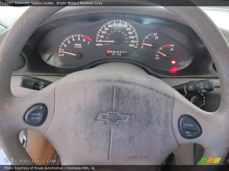 Bright White / Medium Grey 1997 Chevrolet Malibu Sedan