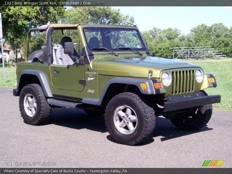 Citron Pearl / Gray 1997 Jeep Wrangler Sport 4x4