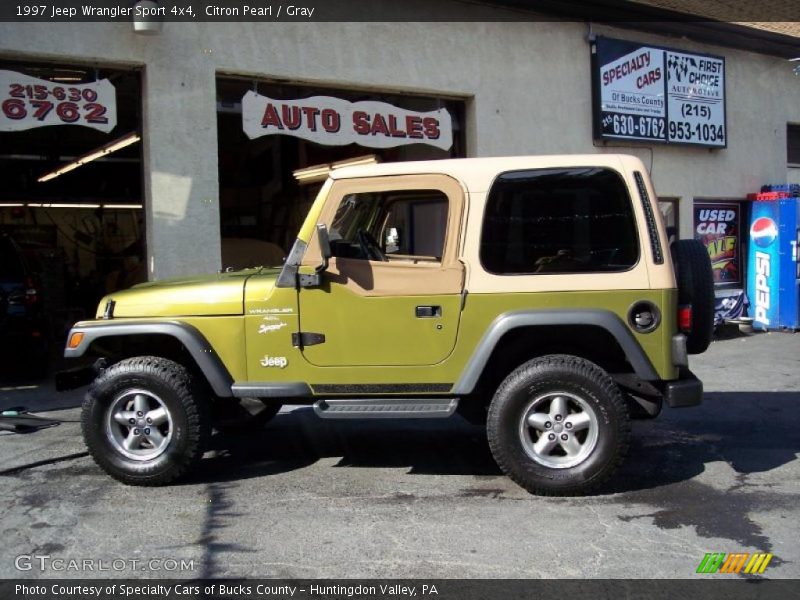 Citron Pearl / Gray 1997 Jeep Wrangler Sport 4x4