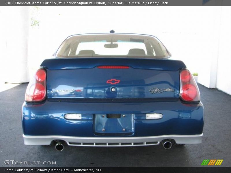 Superior Blue Metallic / Ebony Black 2003 Chevrolet Monte Carlo SS Jeff Gordon Signature Edition