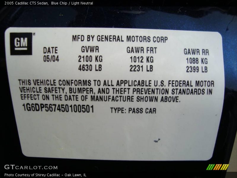 Blue Chip / Light Neutral 2005 Cadillac CTS Sedan