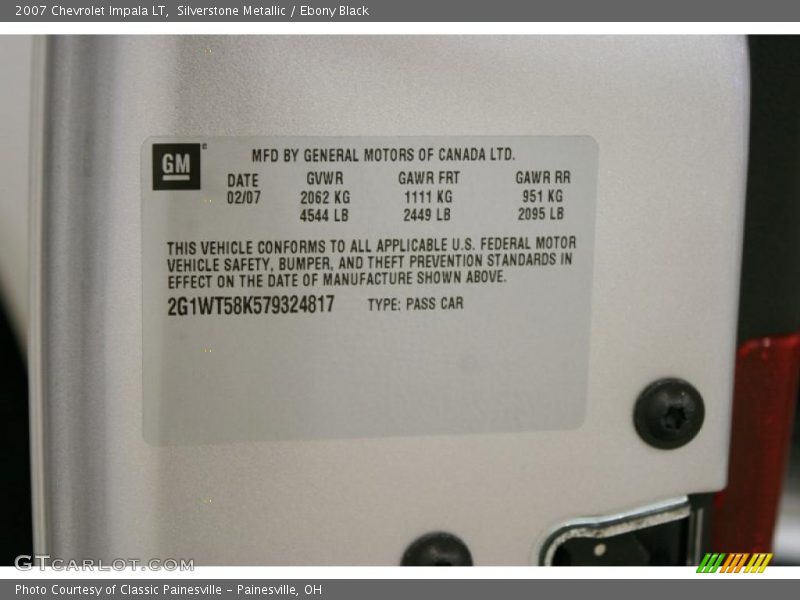Silverstone Metallic / Ebony Black 2007 Chevrolet Impala LT