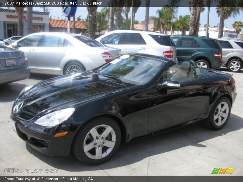 Black / Black 2007 Mercedes-Benz SLK 280 Roadster