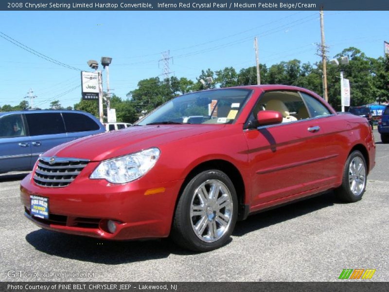 Inferno Red Crystal Pearl / Medium Pebble Beige/Cream 2008 Chrysler Sebring Limited Hardtop Convertible