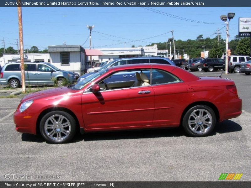 Inferno Red Crystal Pearl / Medium Pebble Beige/Cream 2008 Chrysler Sebring Limited Hardtop Convertible