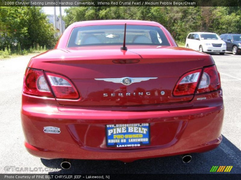 Inferno Red Crystal Pearl / Medium Pebble Beige/Cream 2008 Chrysler Sebring Limited Hardtop Convertible