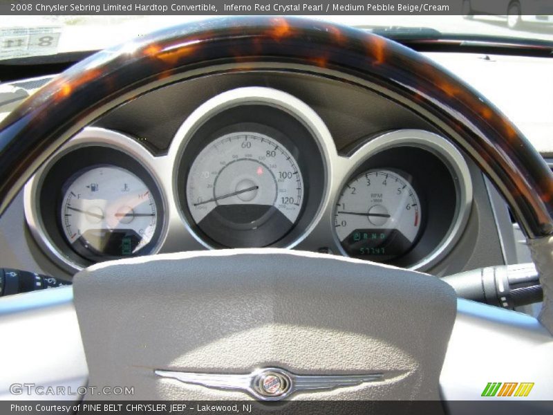 Inferno Red Crystal Pearl / Medium Pebble Beige/Cream 2008 Chrysler Sebring Limited Hardtop Convertible