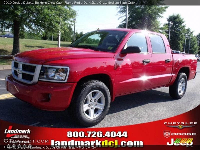 Flame Red / Dark Slate Gray/Medium Slate Gray 2010 Dodge Dakota Big Horn Crew Cab