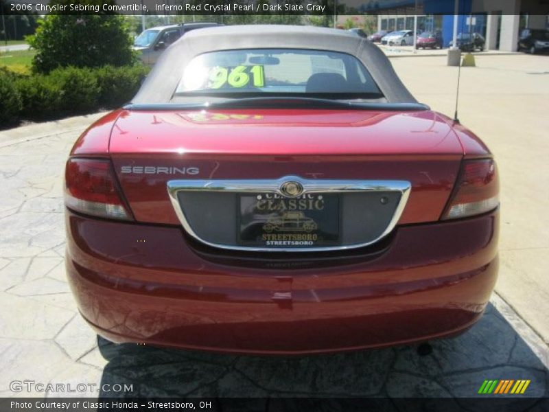Inferno Red Crystal Pearl / Dark Slate Gray 2006 Chrysler Sebring Convertible