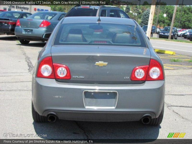 Dark Gray Metallic / Ebony/Brick Red 2008 Chevrolet Malibu LTZ Sedan