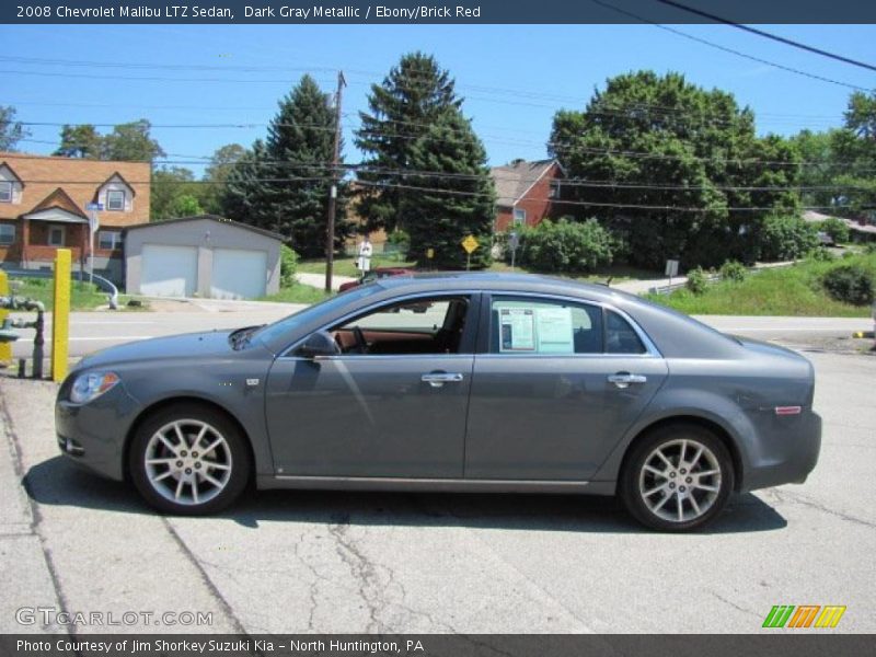Dark Gray Metallic / Ebony/Brick Red 2008 Chevrolet Malibu LTZ Sedan