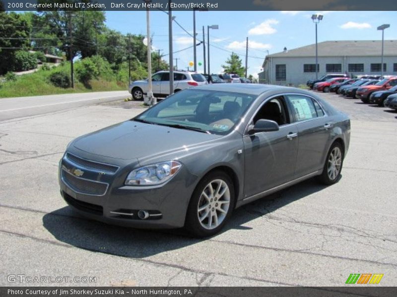 Dark Gray Metallic / Ebony/Brick Red 2008 Chevrolet Malibu LTZ Sedan