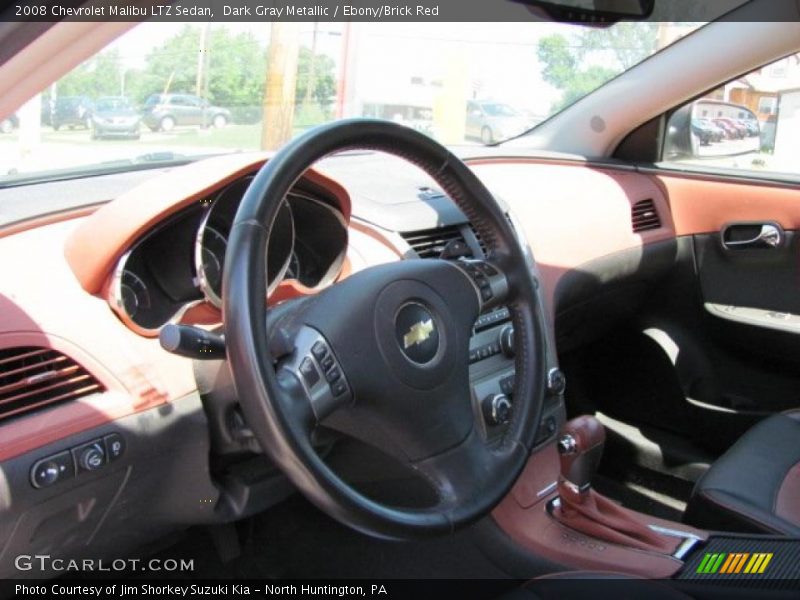 Dark Gray Metallic / Ebony/Brick Red 2008 Chevrolet Malibu LTZ Sedan