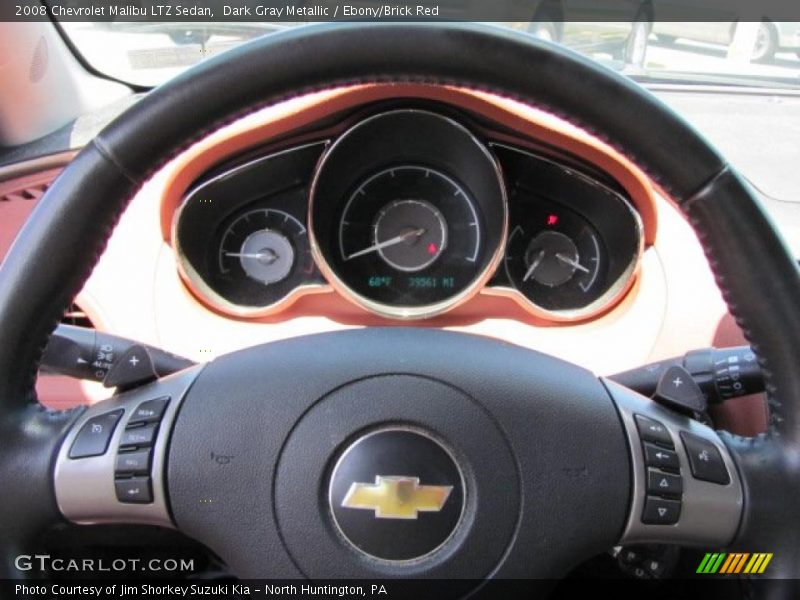 Dark Gray Metallic / Ebony/Brick Red 2008 Chevrolet Malibu LTZ Sedan