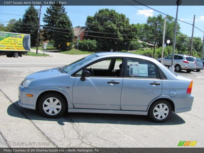 Ice Blue / Black 2007 Suzuki Aerio Sedan