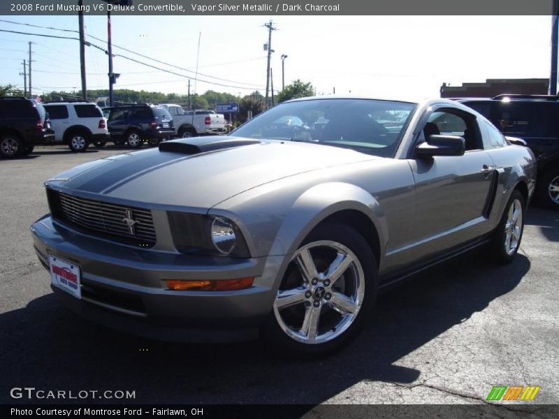 Vapor Silver Metallic / Dark Charcoal 2008 Ford Mustang V6 Deluxe Convertible