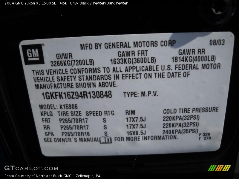 Onyx Black / Pewter/Dark Pewter 2004 GMC Yukon XL 1500 SLT 4x4