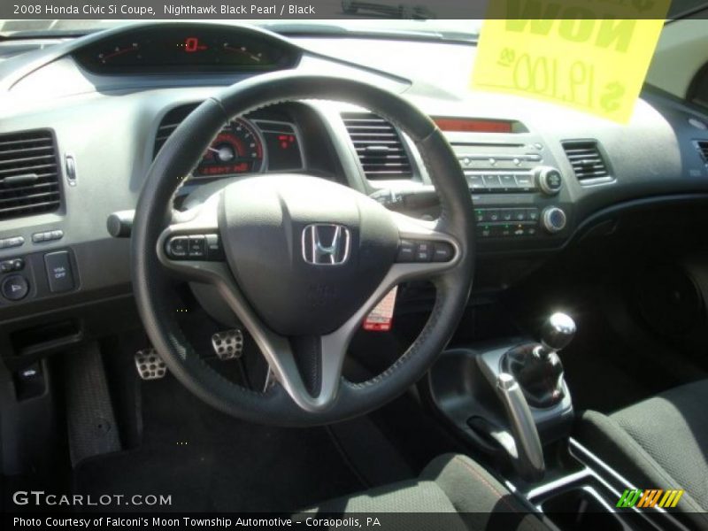 Nighthawk Black Pearl / Black 2008 Honda Civic Si Coupe