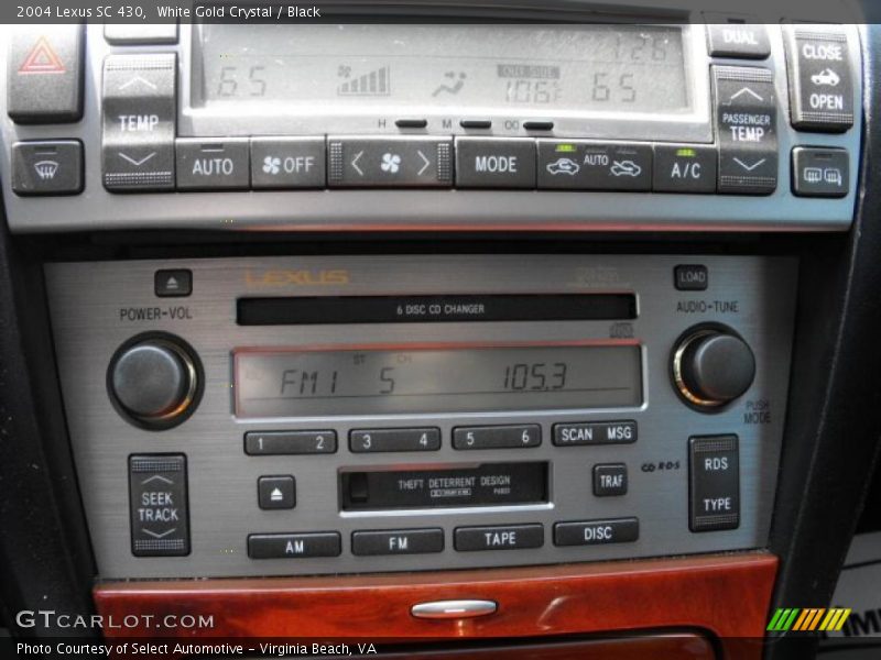 White Gold Crystal / Black 2004 Lexus SC 430