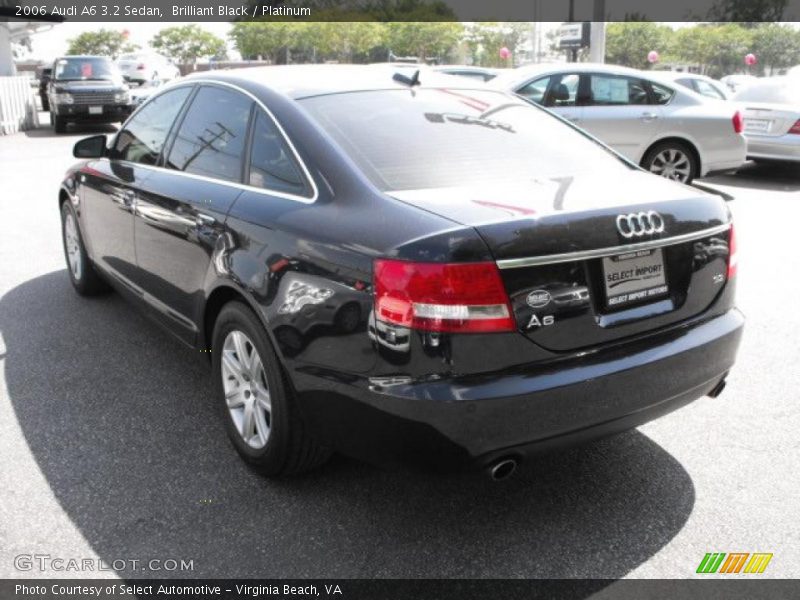 Brilliant Black / Platinum 2006 Audi A6 3.2 Sedan