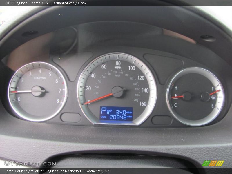 Radiant Silver / Gray 2010 Hyundai Sonata GLS
