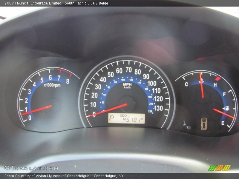 South Pacific Blue / Beige 2007 Hyundai Entourage Limited