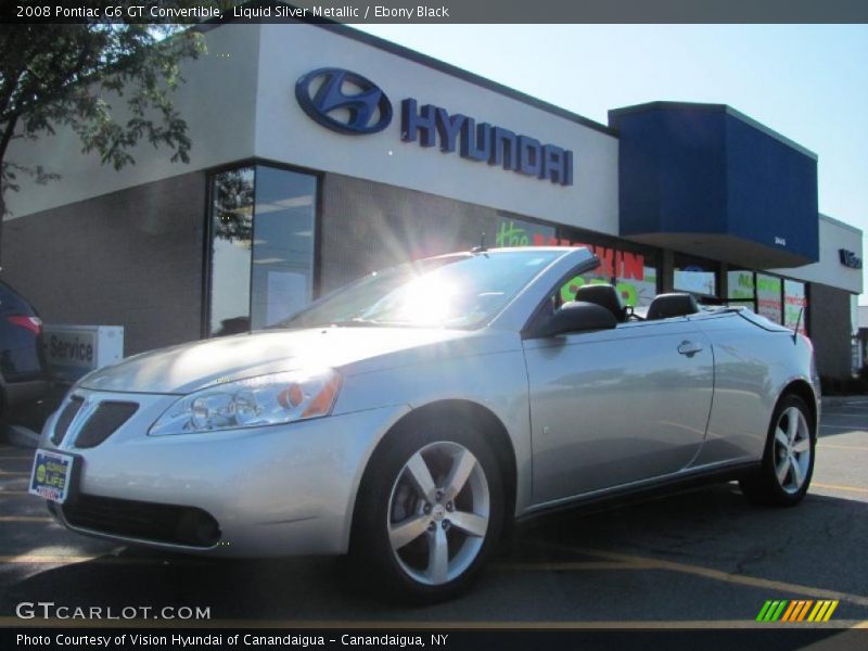 Liquid Silver Metallic / Ebony Black 2008 Pontiac G6 GT Convertible