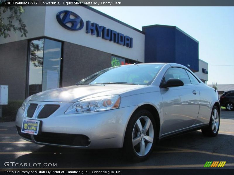Liquid Silver Metallic / Ebony Black 2008 Pontiac G6 GT Convertible