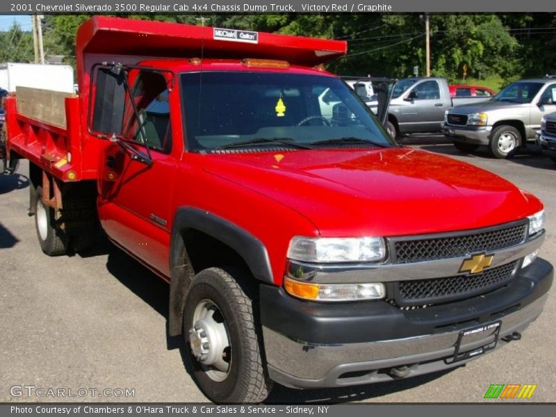 Victory Red / Graphite 2001 Chevrolet Silverado 3500 Regular Cab 4x4 Chassis Dump Truck