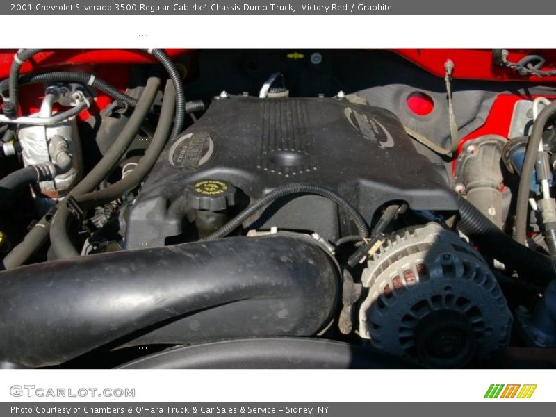 Victory Red / Graphite 2001 Chevrolet Silverado 3500 Regular Cab 4x4 Chassis Dump Truck