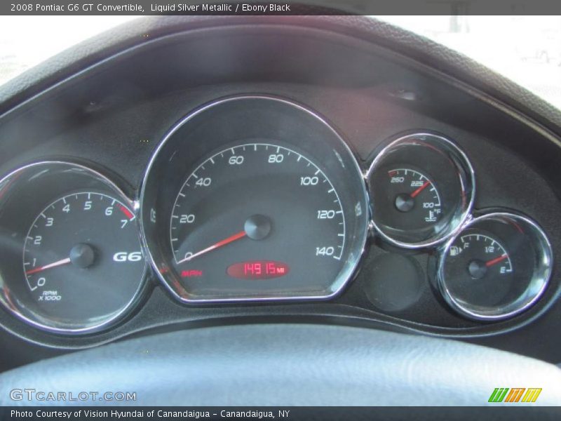 Liquid Silver Metallic / Ebony Black 2008 Pontiac G6 GT Convertible