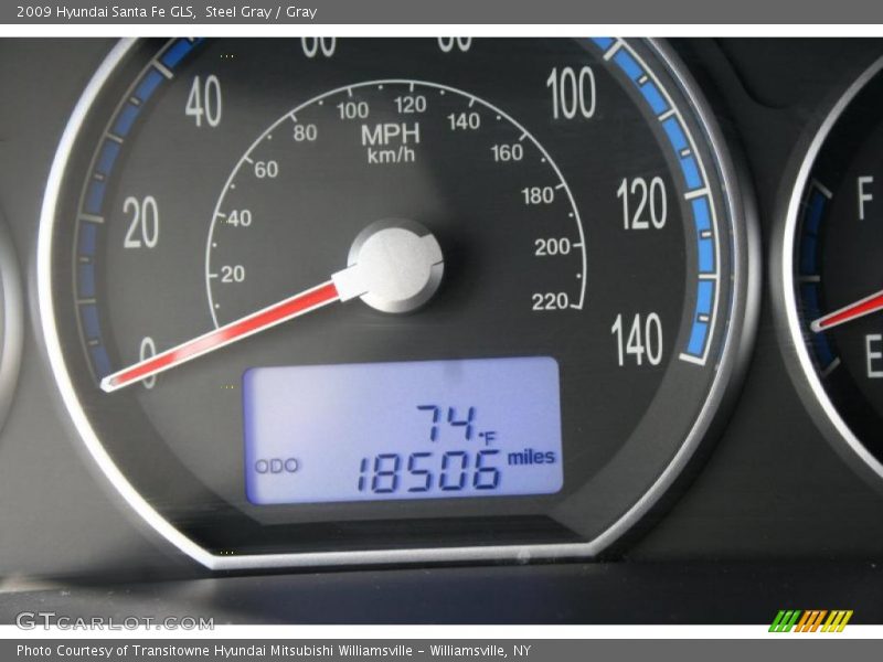 Steel Gray / Gray 2009 Hyundai Santa Fe GLS