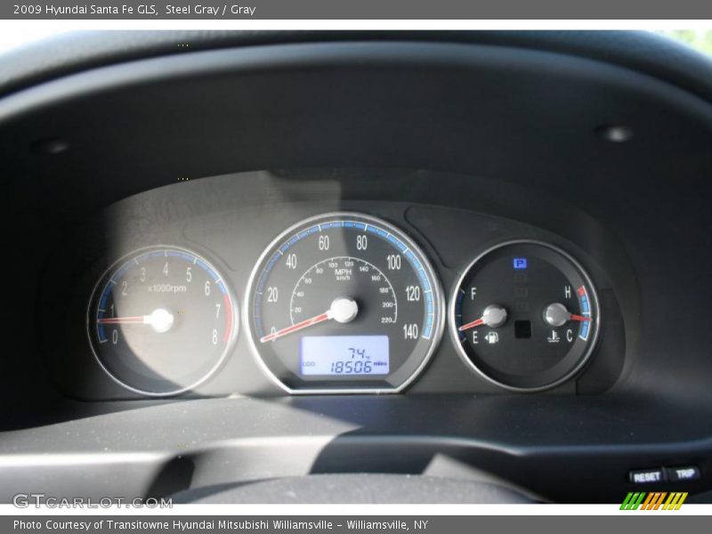 Steel Gray / Gray 2009 Hyundai Santa Fe GLS