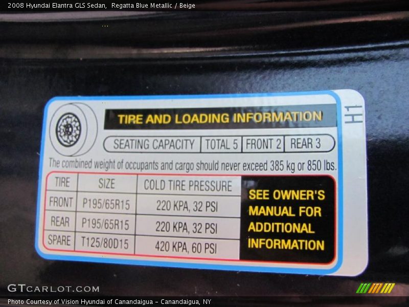 Regatta Blue Metallic / Beige 2008 Hyundai Elantra GLS Sedan