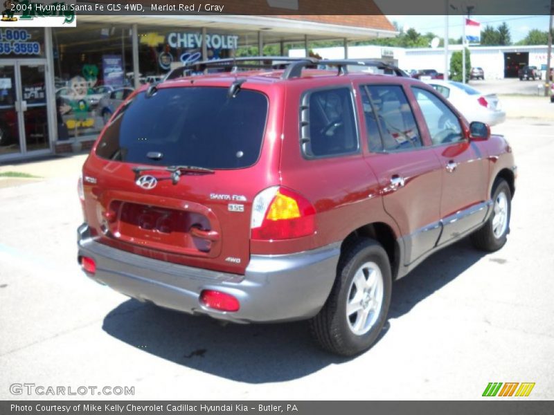 Merlot Red / Gray 2004 Hyundai Santa Fe GLS 4WD