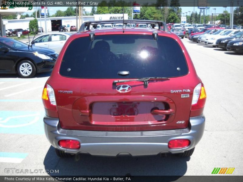 Merlot Red / Gray 2004 Hyundai Santa Fe GLS 4WD