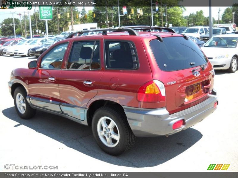 Merlot Red / Gray 2004 Hyundai Santa Fe GLS 4WD