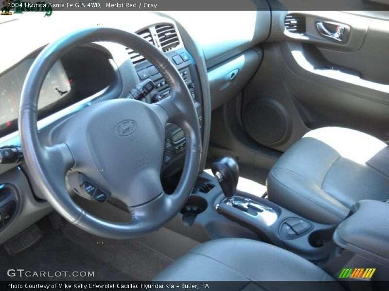 Merlot Red / Gray 2004 Hyundai Santa Fe GLS 4WD