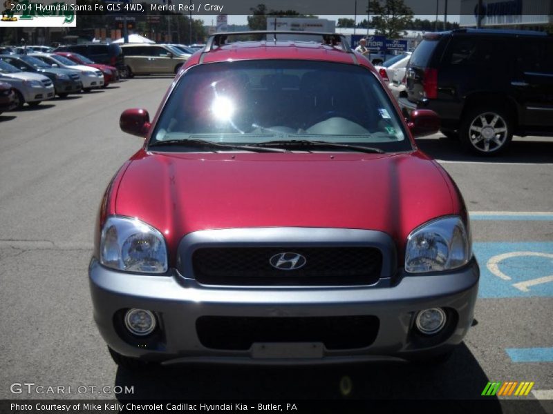 Merlot Red / Gray 2004 Hyundai Santa Fe GLS 4WD