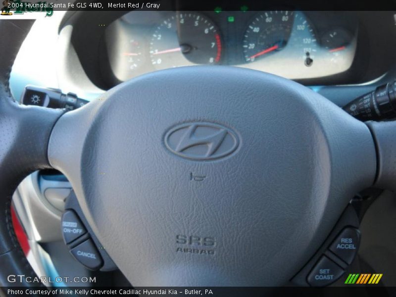 Merlot Red / Gray 2004 Hyundai Santa Fe GLS 4WD