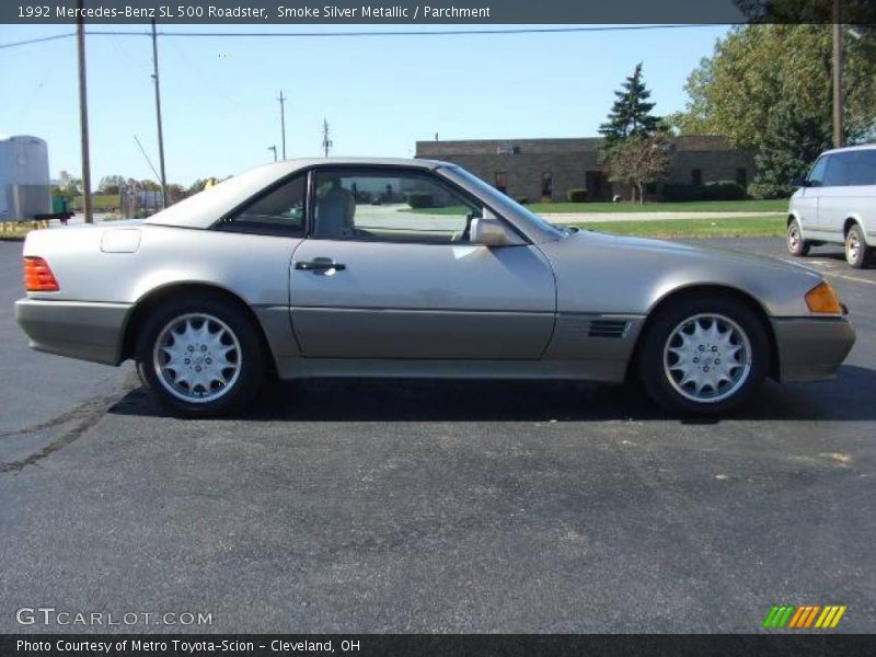 Smoke Silver Metallic / Parchment 1992 Mercedes-Benz SL 500 Roadster