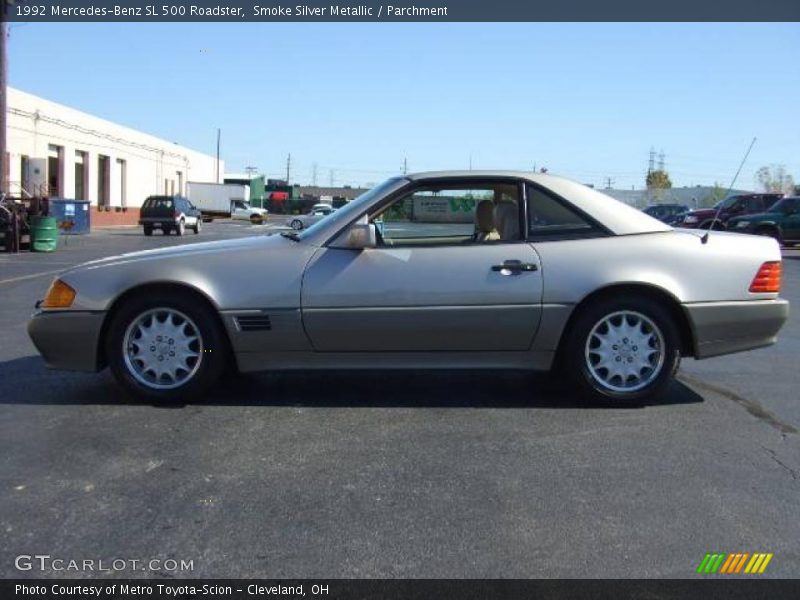 Smoke Silver Metallic / Parchment 1992 Mercedes-Benz SL 500 Roadster