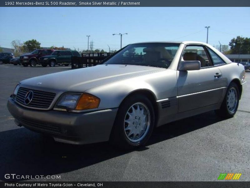 Smoke Silver Metallic / Parchment 1992 Mercedes-Benz SL 500 Roadster