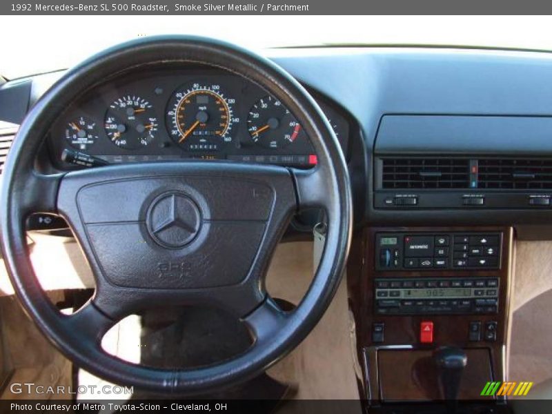 Smoke Silver Metallic / Parchment 1992 Mercedes-Benz SL 500 Roadster