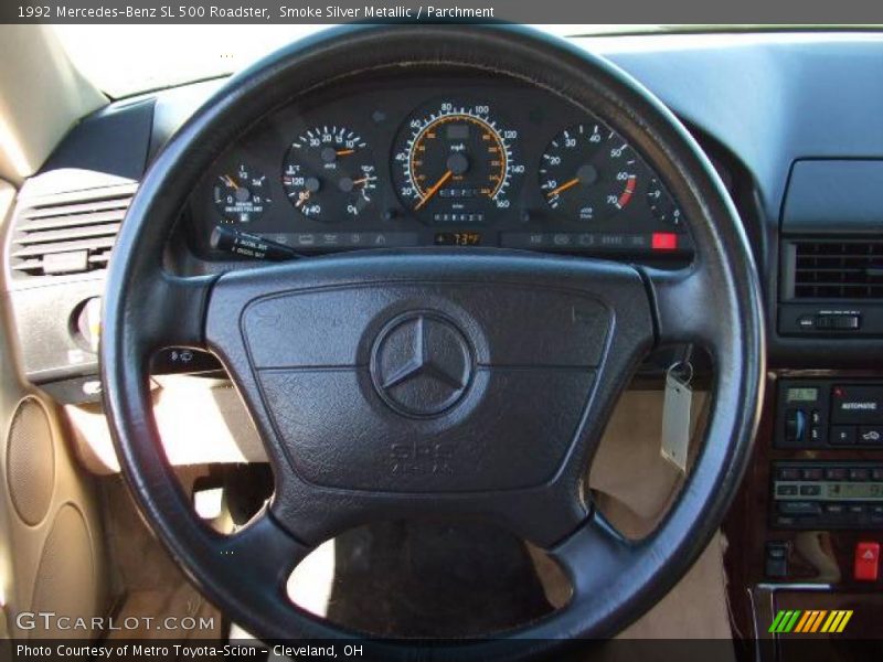Smoke Silver Metallic / Parchment 1992 Mercedes-Benz SL 500 Roadster