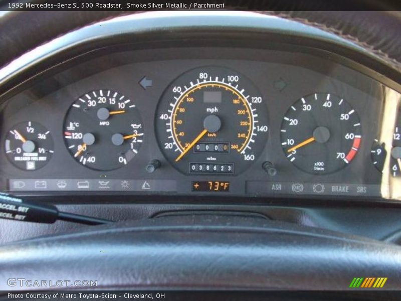 Smoke Silver Metallic / Parchment 1992 Mercedes-Benz SL 500 Roadster