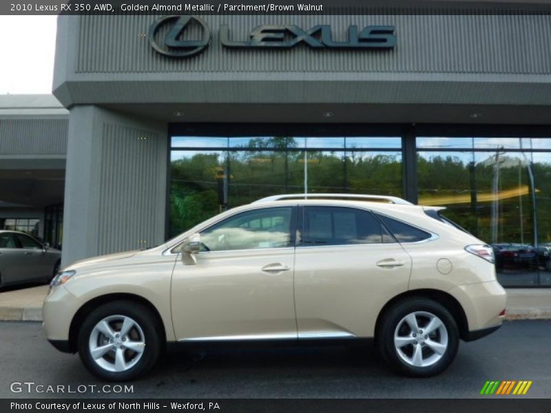 Golden Almond Metallic / Parchment/Brown Walnut 2010 Lexus RX 350 AWD