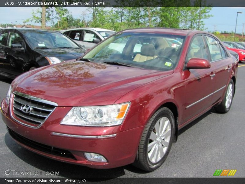 Dark Cherry Red / Camel 2009 Hyundai Sonata Limited