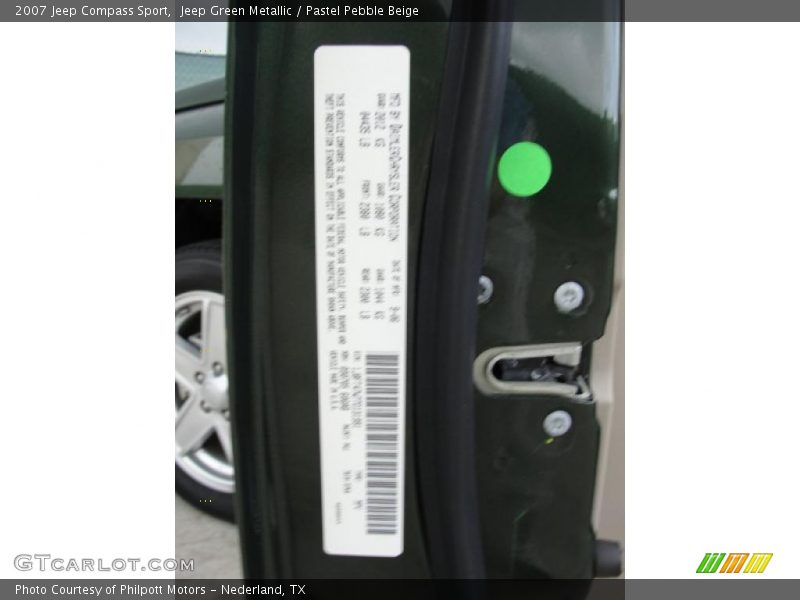 Jeep Green Metallic / Pastel Pebble Beige 2007 Jeep Compass Sport