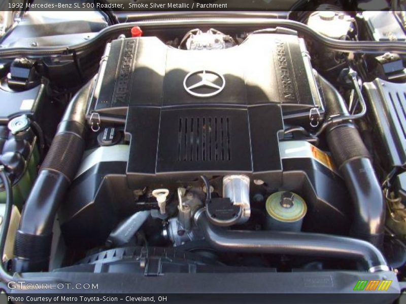 Smoke Silver Metallic / Parchment 1992 Mercedes-Benz SL 500 Roadster